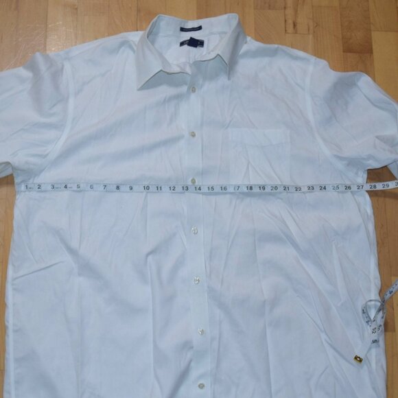 LANDS' END Men's 18.5 - 36T Traditional Fit No Iron Supima Pinpoint Dress Shirt - Picture 6 of 6